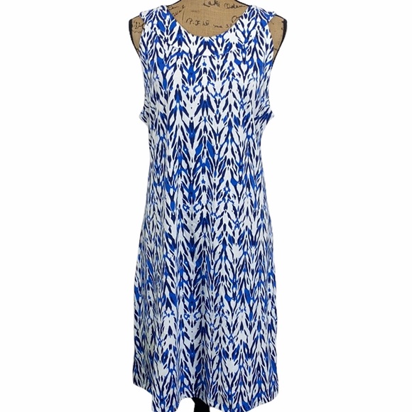 Natural Reflections Dresses & Skirts - ||Natural Reflections|| Sleeveless Blue & White Patterned Dress